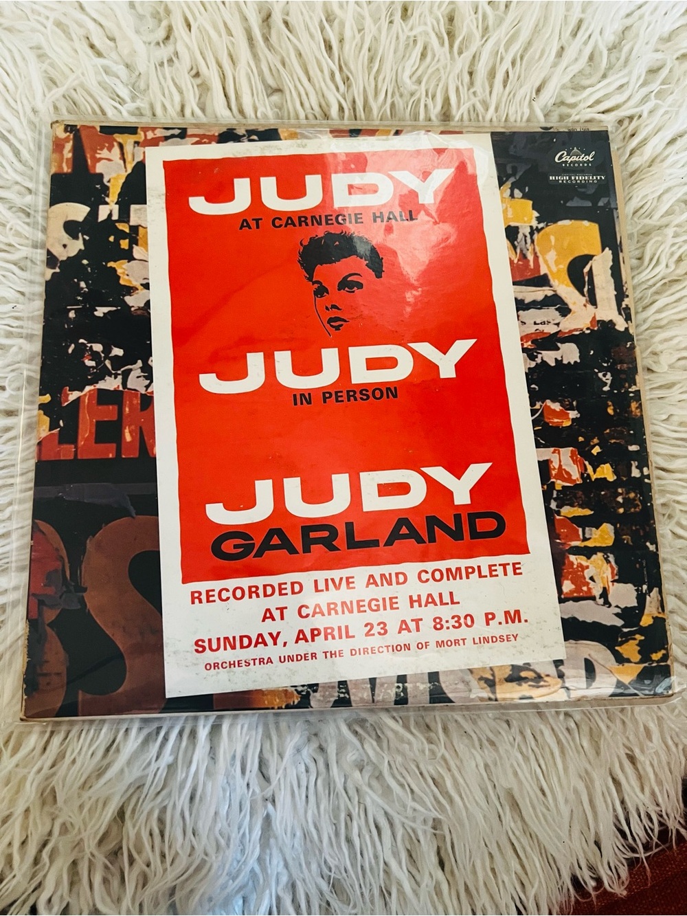 Judy Garland Live at Carnegie Hall Vintage Album - Red & Black Cover.